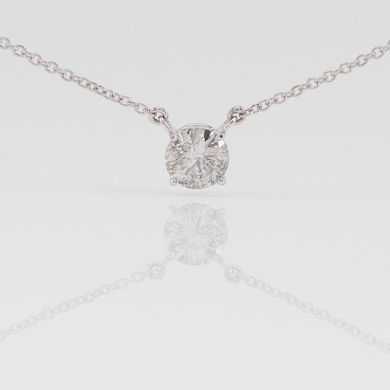 COLLIER, 18K vitguld och diamant ca 0.88 ct.