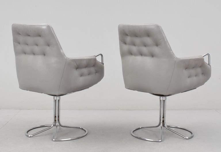 FÅTÖLJER, ett par, "Milton", Bruno Mathsson, DUX, 1900-talets slut.