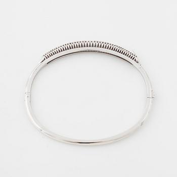 A brilliant and single cut diamond bangle made in Alessandria, Italy.