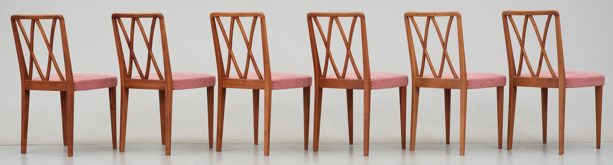 STOLAR, 6 st, Svenska Möbelfabrikerna, 1940-tal.