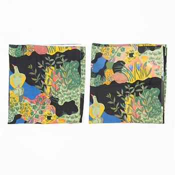 Josef Frank, two linen curtains, 'Anakreon', Firma Svenskt Tenn.