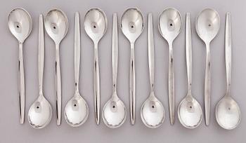 ILMARI TAPIOVAARA 1960s 122-piece Set of Polar Flatware for Hackman, Finland.