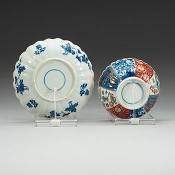 SKÅL och FAT, porslin. Qing dynastin, Kangxi (1662-1722).