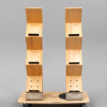 JONAS BOHLIN, a pair of 'Zink' shelves from Källemo, Värnamo, designed in 1984.
