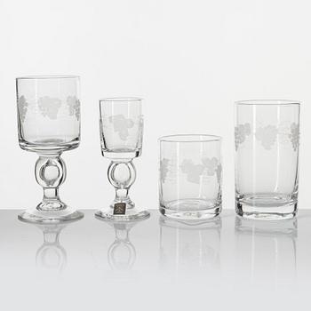 Glasservis, 28 delar, "Swedish Old", Reijmyre, 1900-tal.
