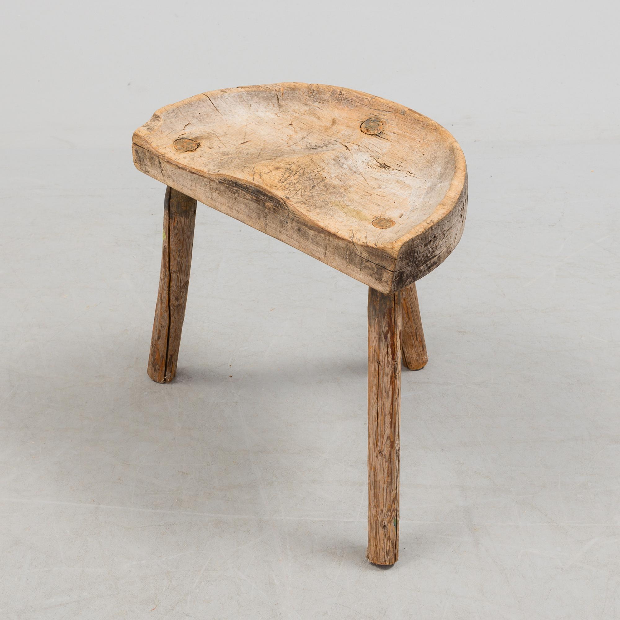 A folk art stool 19th century.