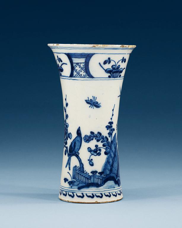 A faience vase, unmarked, presumably Rörstrand 1740's.