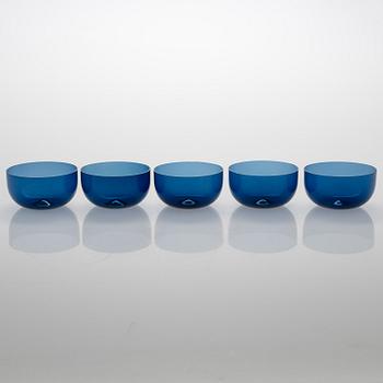 TIMO SARPANEVA, Five dessert bowls and five drinking glasses for Iittala.