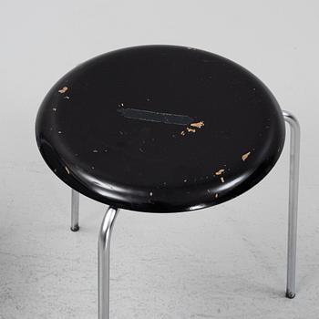 Arne Jacobsen, a pair of 'Dot' stools, Fritz Hansen, Denmark, 1960's/70's.