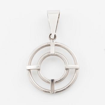 Brooch/pendant, 18K white gold with sapphire and brilliant-cut diamonds.