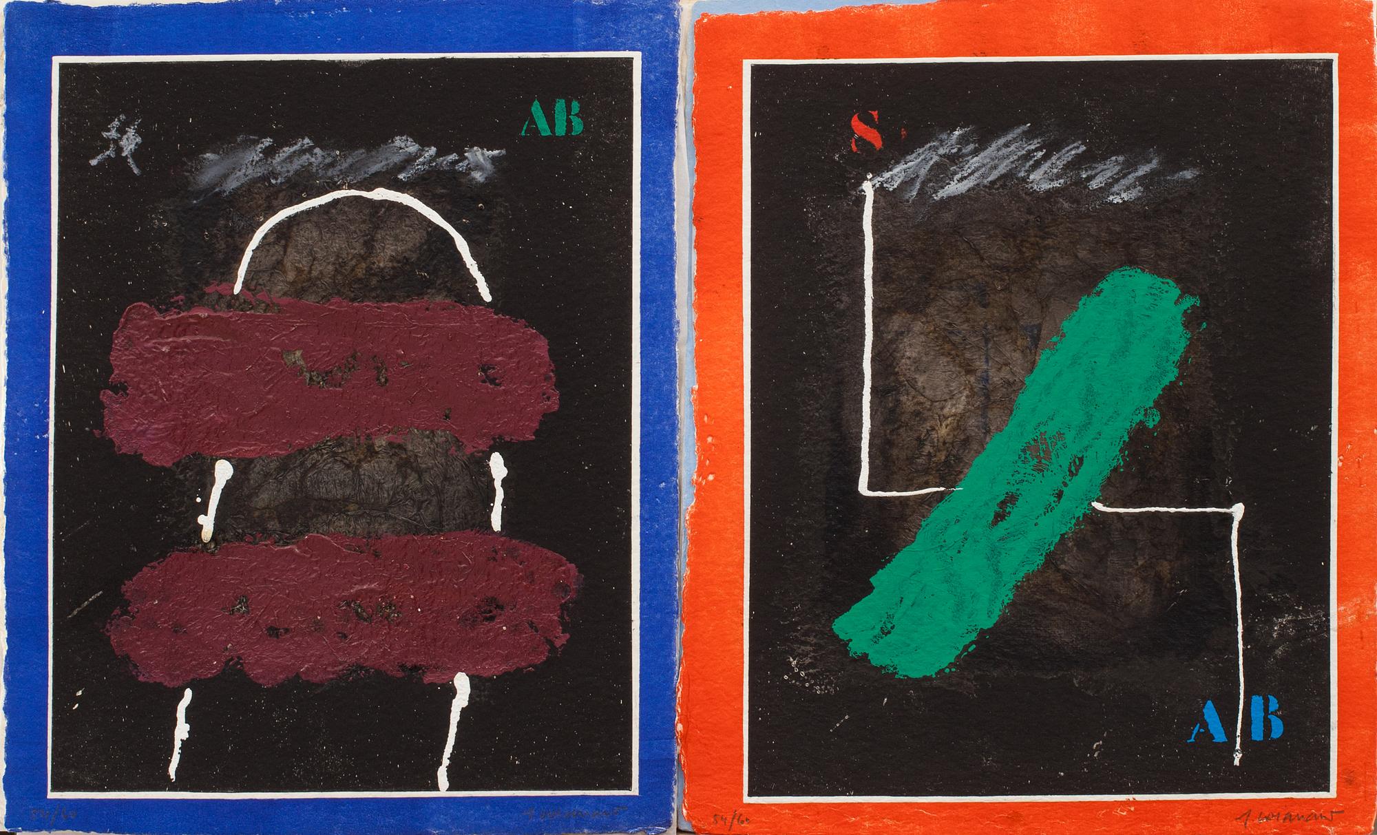 JAMES COIGNARD, 8 st carborundumgravyrer i mapp, "Regards sur l'oeuvre gravé", signerade och numerade 54/60.