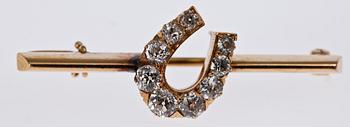 BROSCH, 18 K guld med briljantslipade diamanter, 1900.