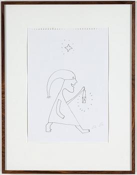 ROGER RISBERG, indian ink, 2005, signed RR.