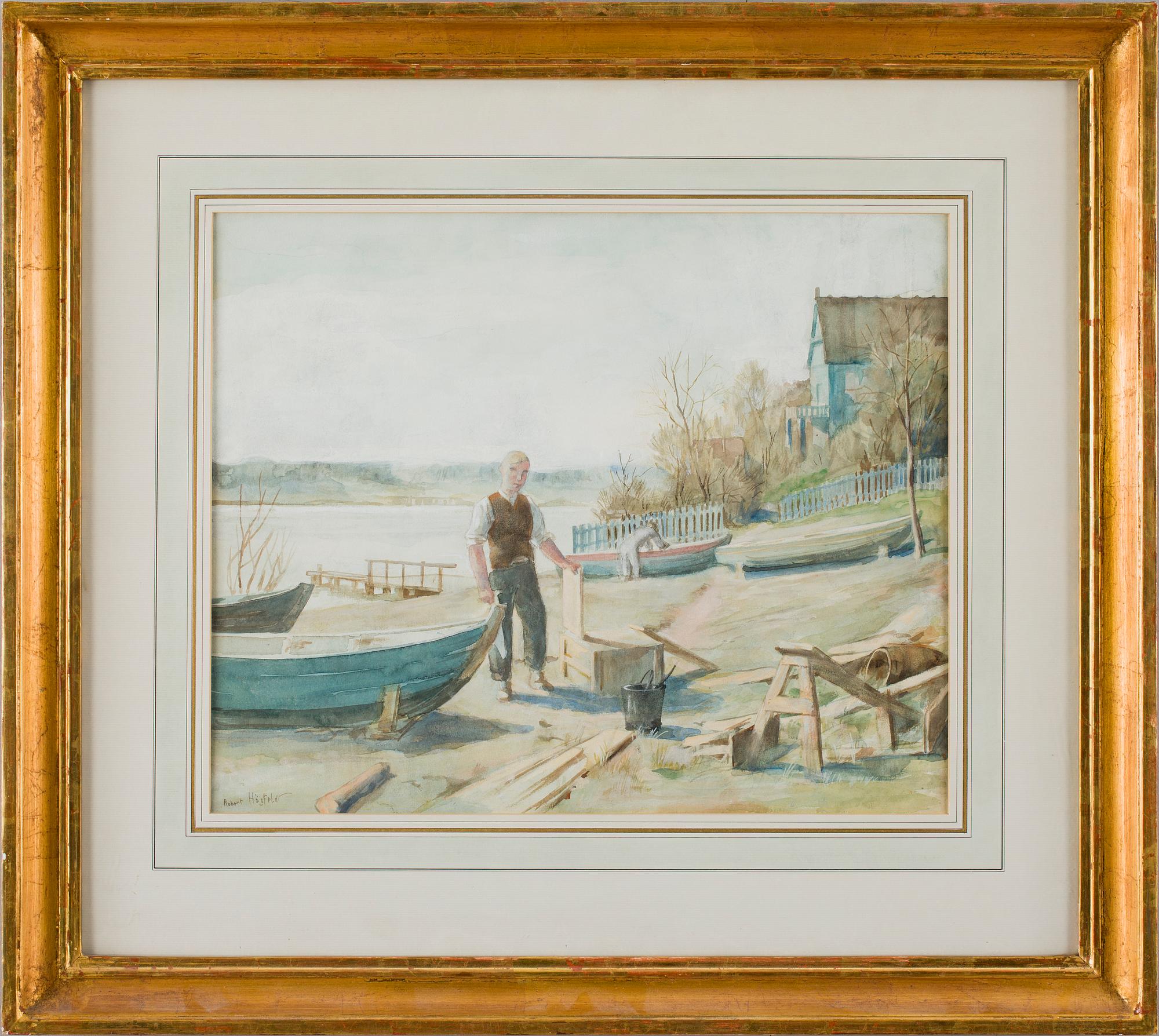 ROBERT HÖGFELDT, akvarell, sign.