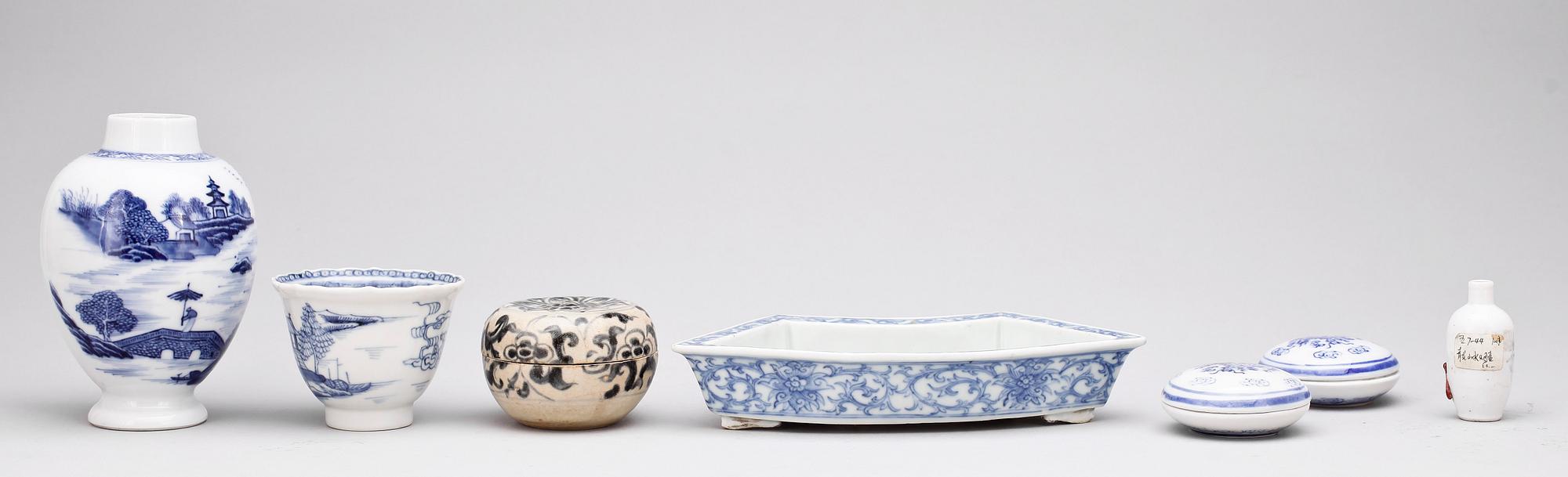 PARTI PORSLIN, 7 delar, bl a Ming, Kina.