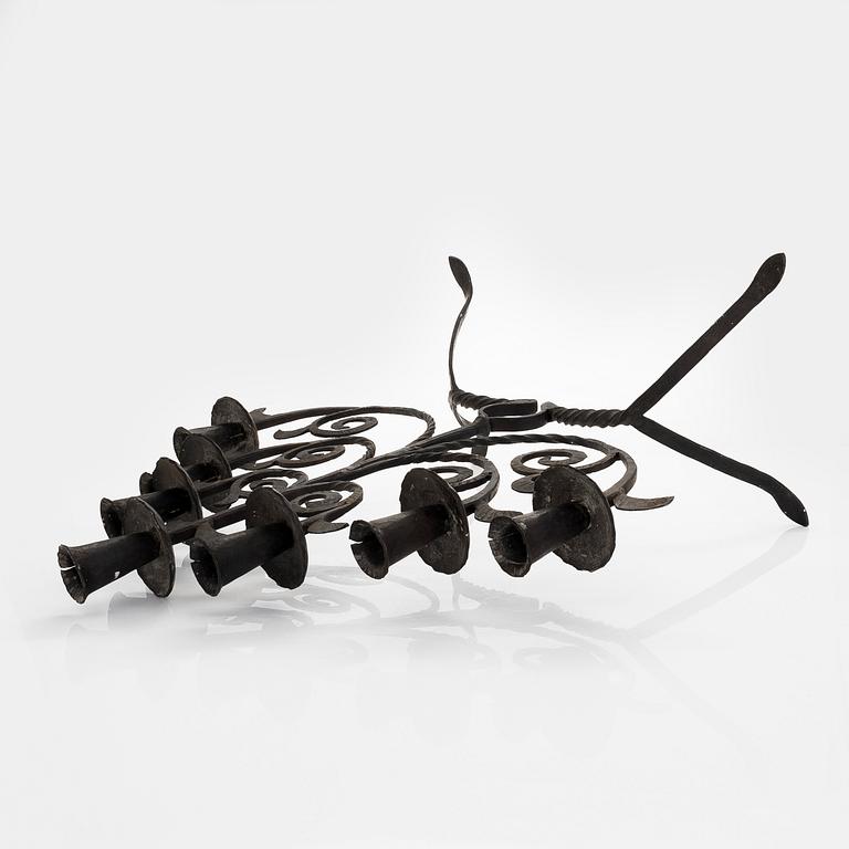 A late 1920s wrought iron candelabrum.