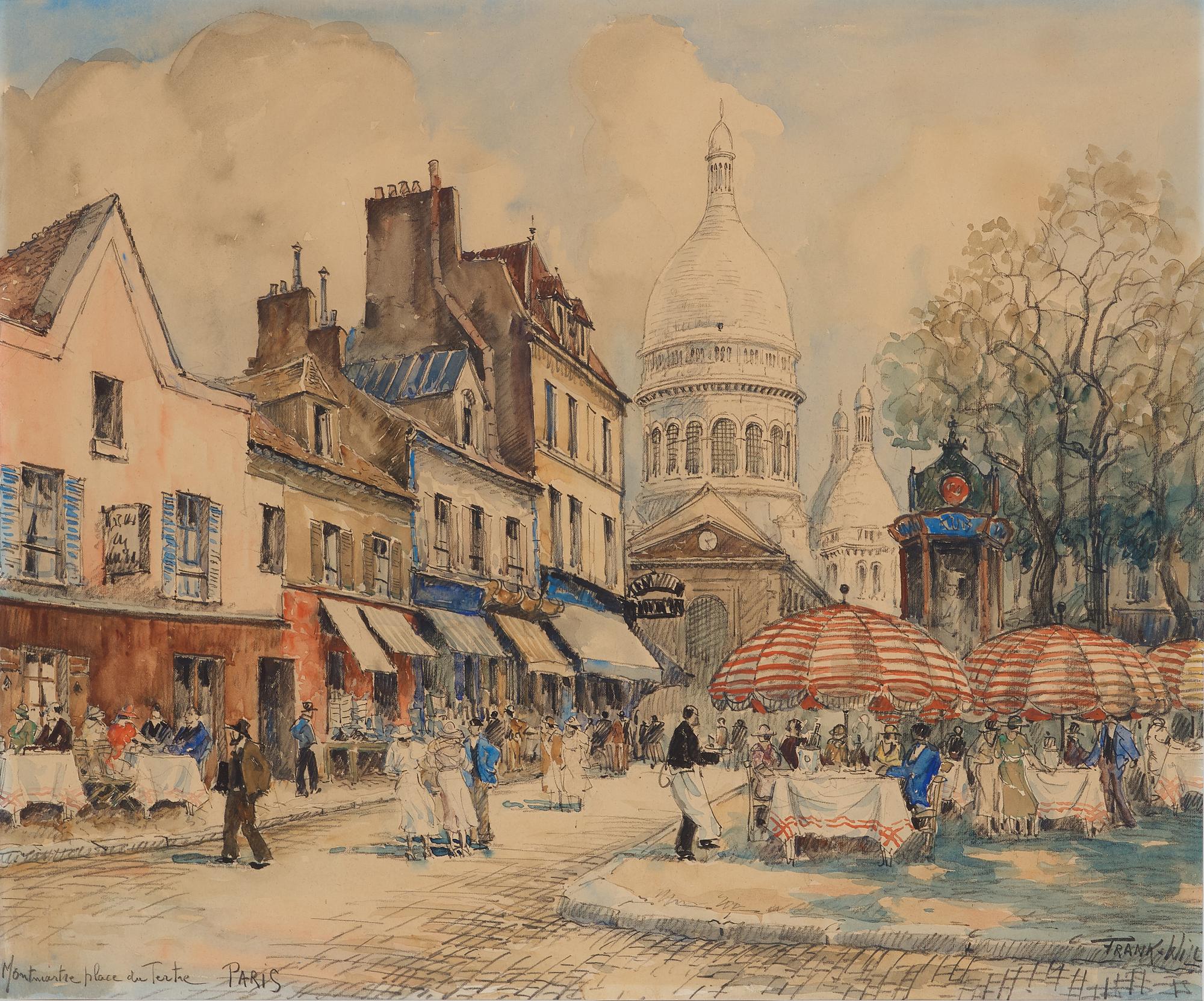 FRANK WILL BELLIOT NAUDIN, watercolour, signed, Paris.