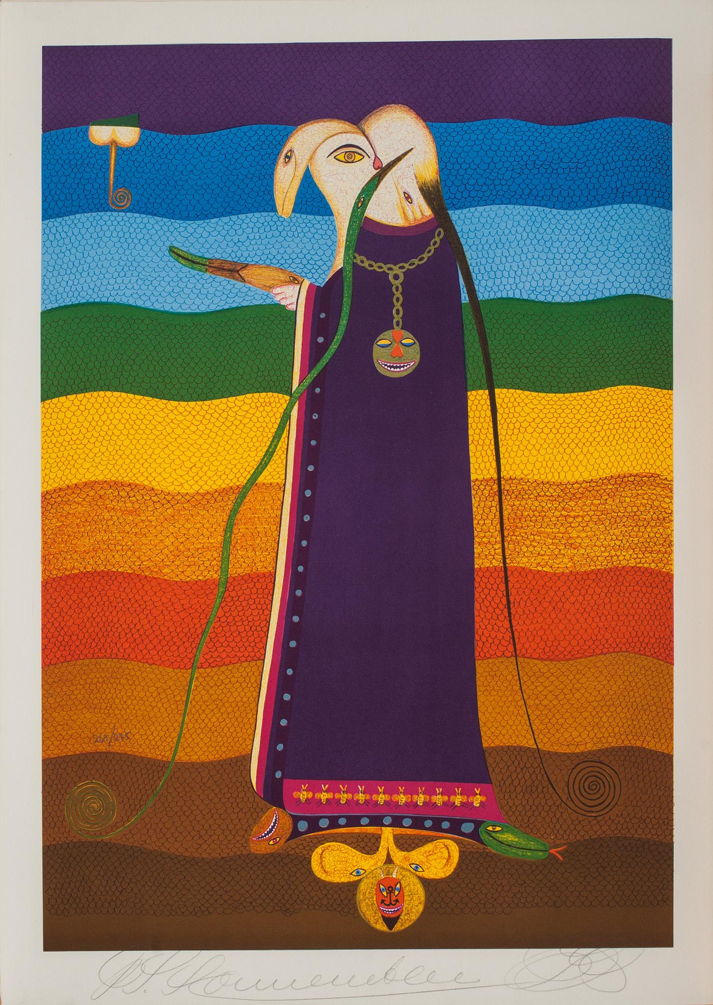 FRIEDRICH SCHRÖDER-SONNENSTERN, färglitografier, 5 st, signerade och numrerade 269/275, daterade 1971.