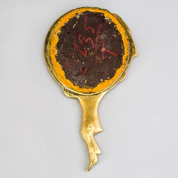 AN ART DÉCO BRONZE MIRROR.