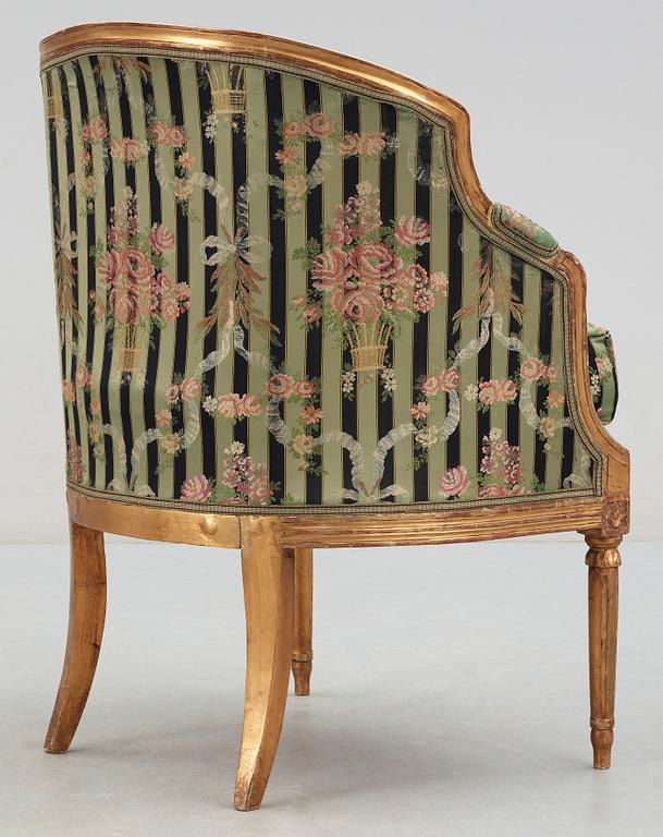 BERGÈRE, Louis XVI, förgylld, 1700-talets andra hälft.
