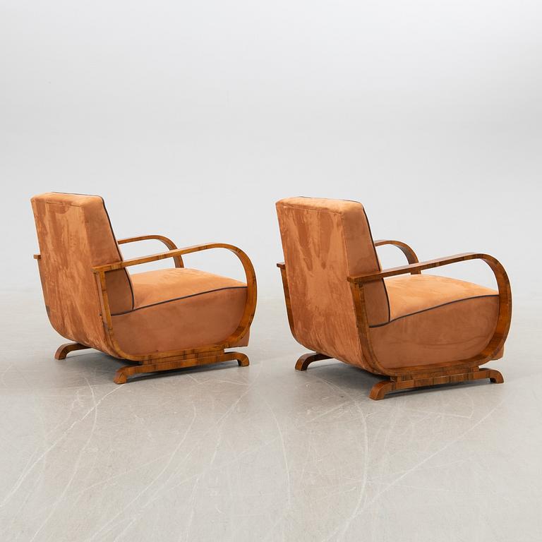 Armchairs, a pair, Art Deco, first half of the 20th century.