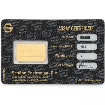 Gold bar, “Regalskeppet Vasa”, Schöne edelmetaal.