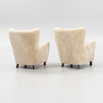 A pair of armchairs, Danish master carpenter, Denmark, 1930's/40's.