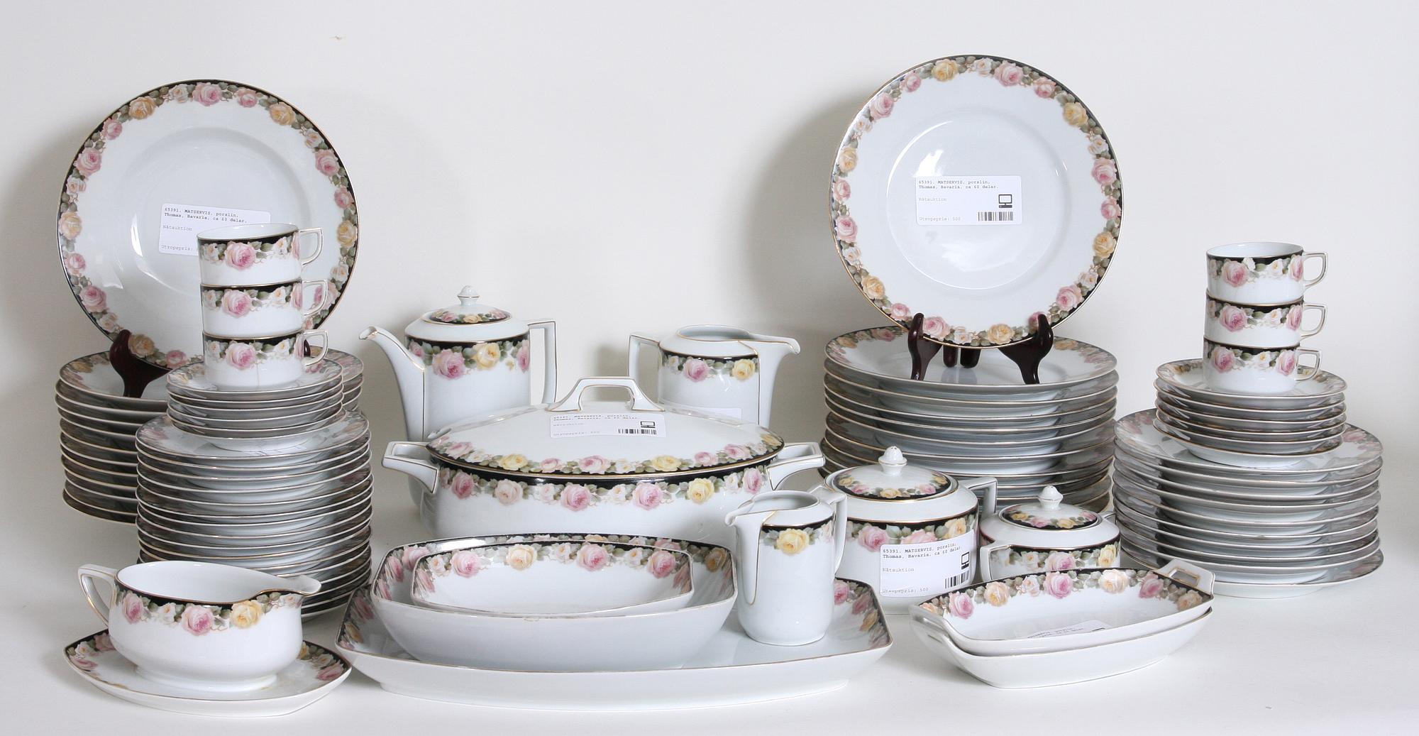 MATSERVIS, porslin, Thomas, Bavaria, ca 60 delar.