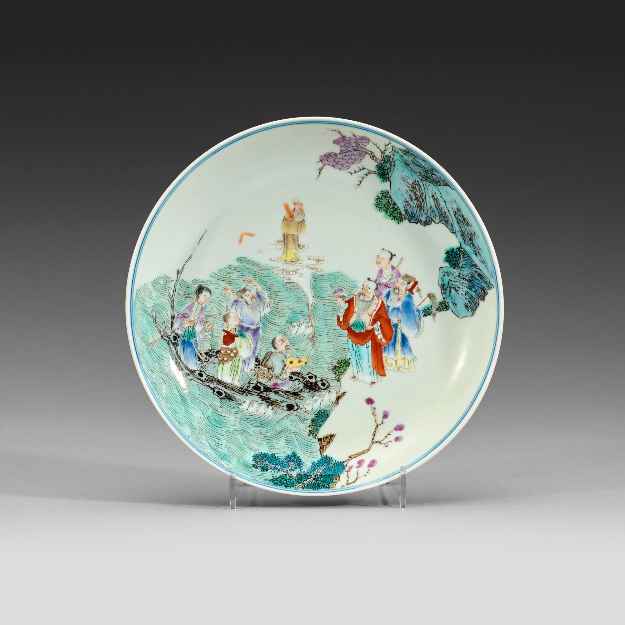 SKÅLFAT, porslin, Qingdynastin 1800-tal. Med sigillmärke.