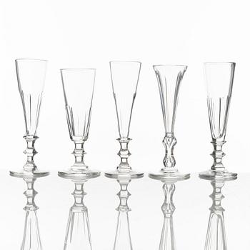 Champagneglas, 10st, olika, 1800-talets första hälft.