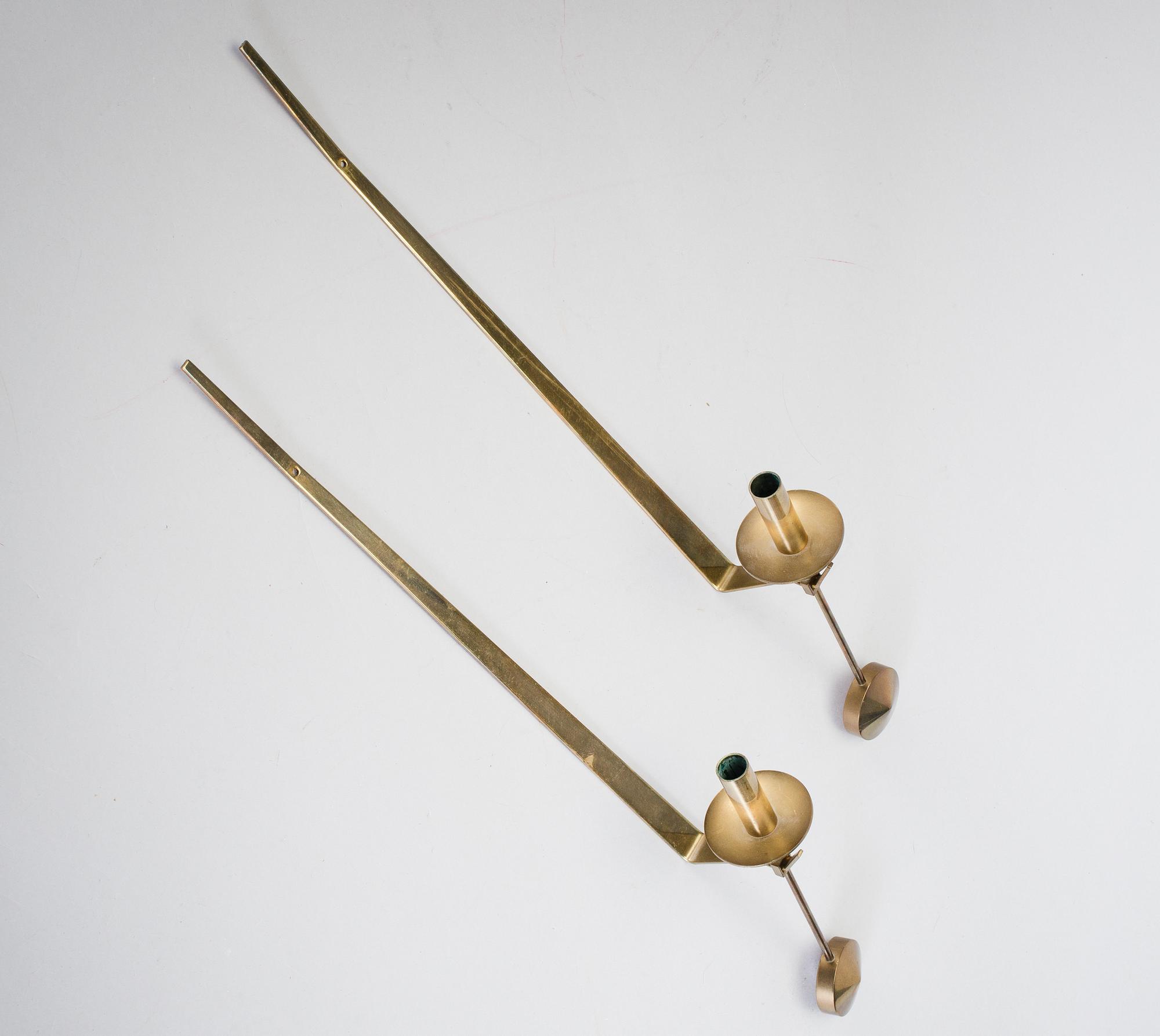A pair of wallscones by Pierre Forsell, Skultuna.