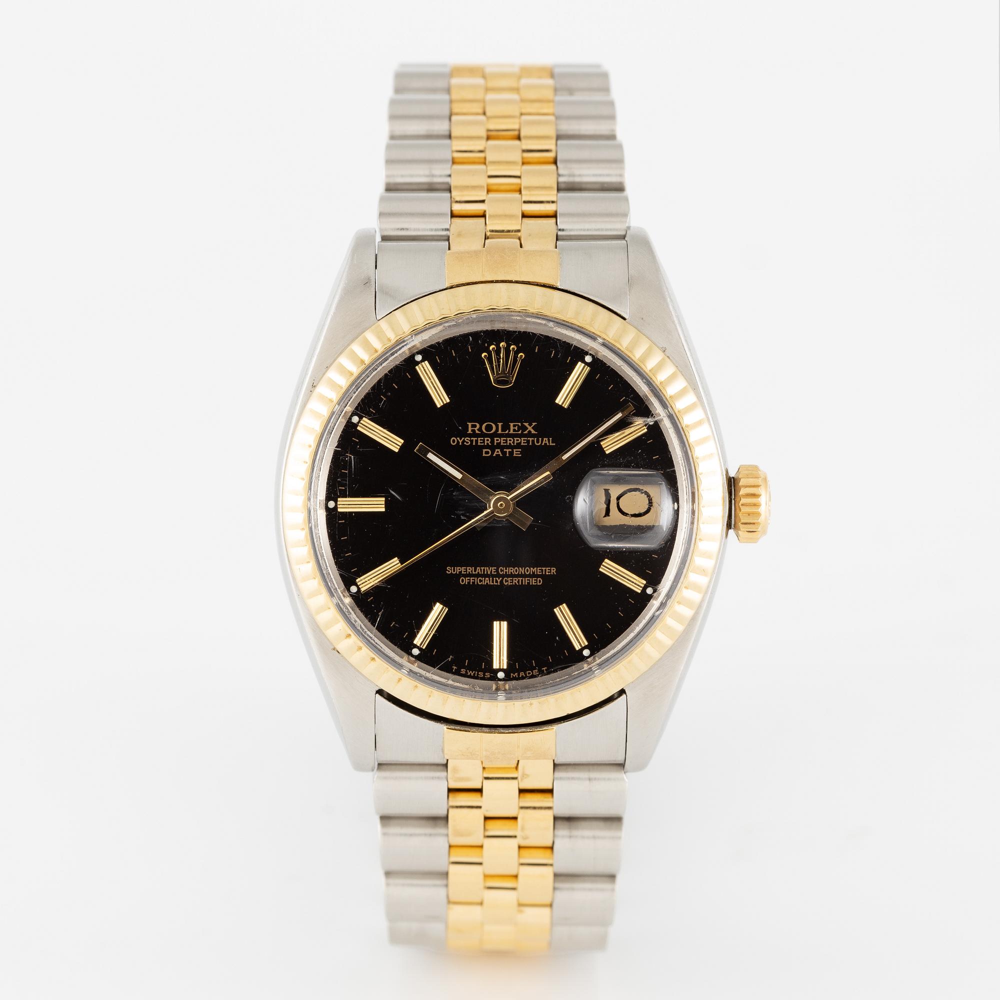 Rolex, Date, wristwatch, 34 mm.