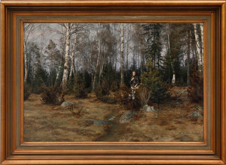 Johan Krouthén, Woman in a spring landscape.