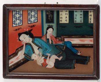 GLASMÅLNING. Kina. Sen Qing.