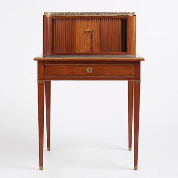 A late Gustavian mahogany 'bonheur du jour' desk, late 18th century.