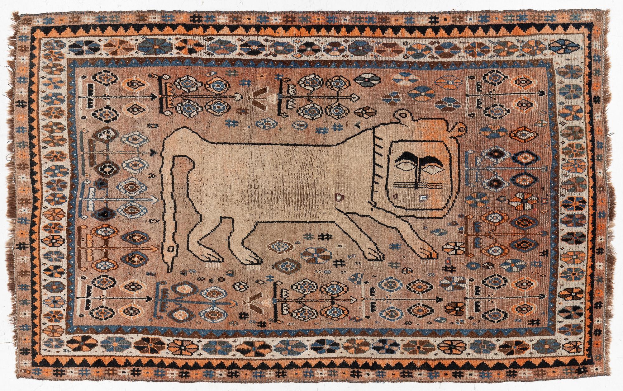 Carpet, Qashqai, lion, second half of the 19th century.