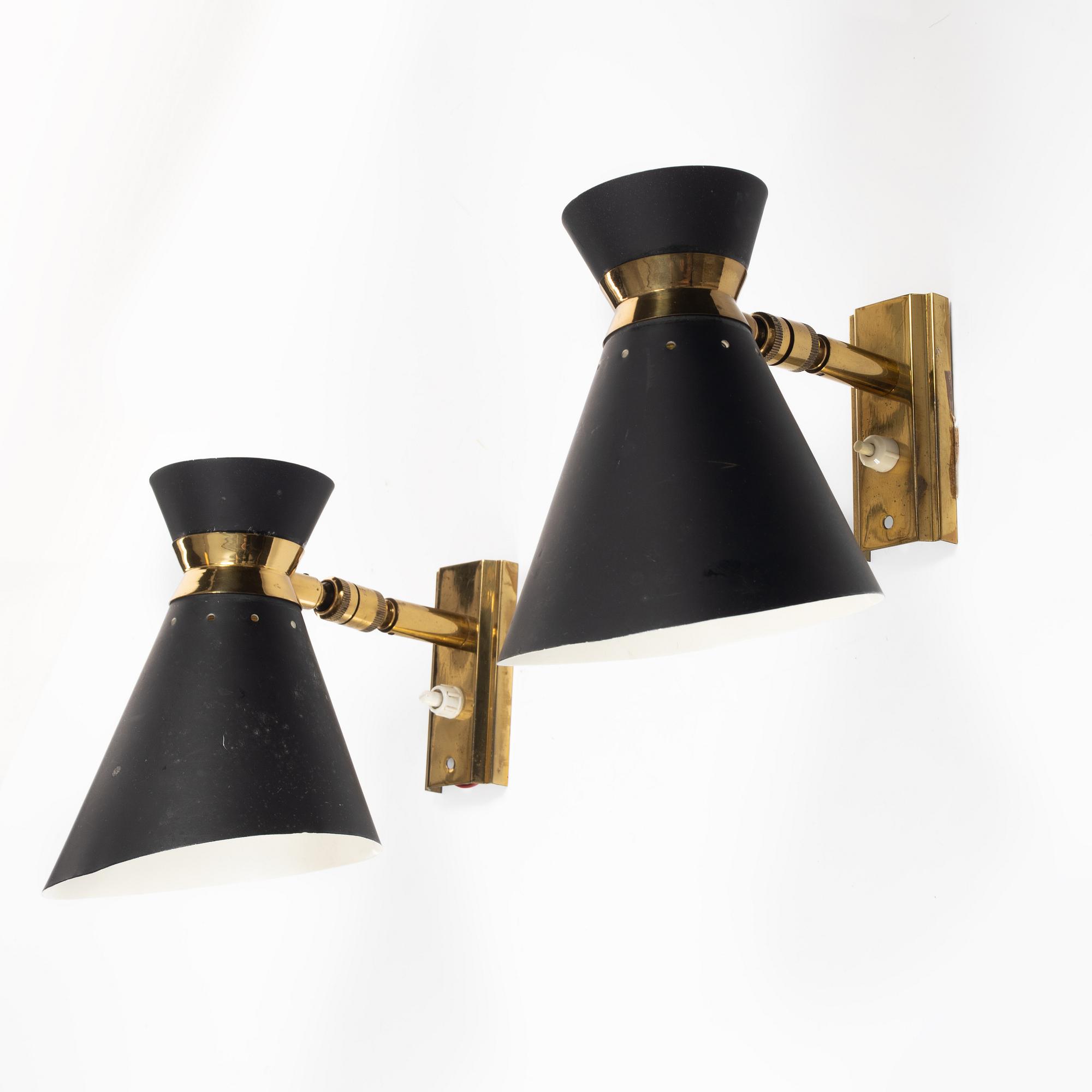 A pair of wall lamps, 1940s/50s.