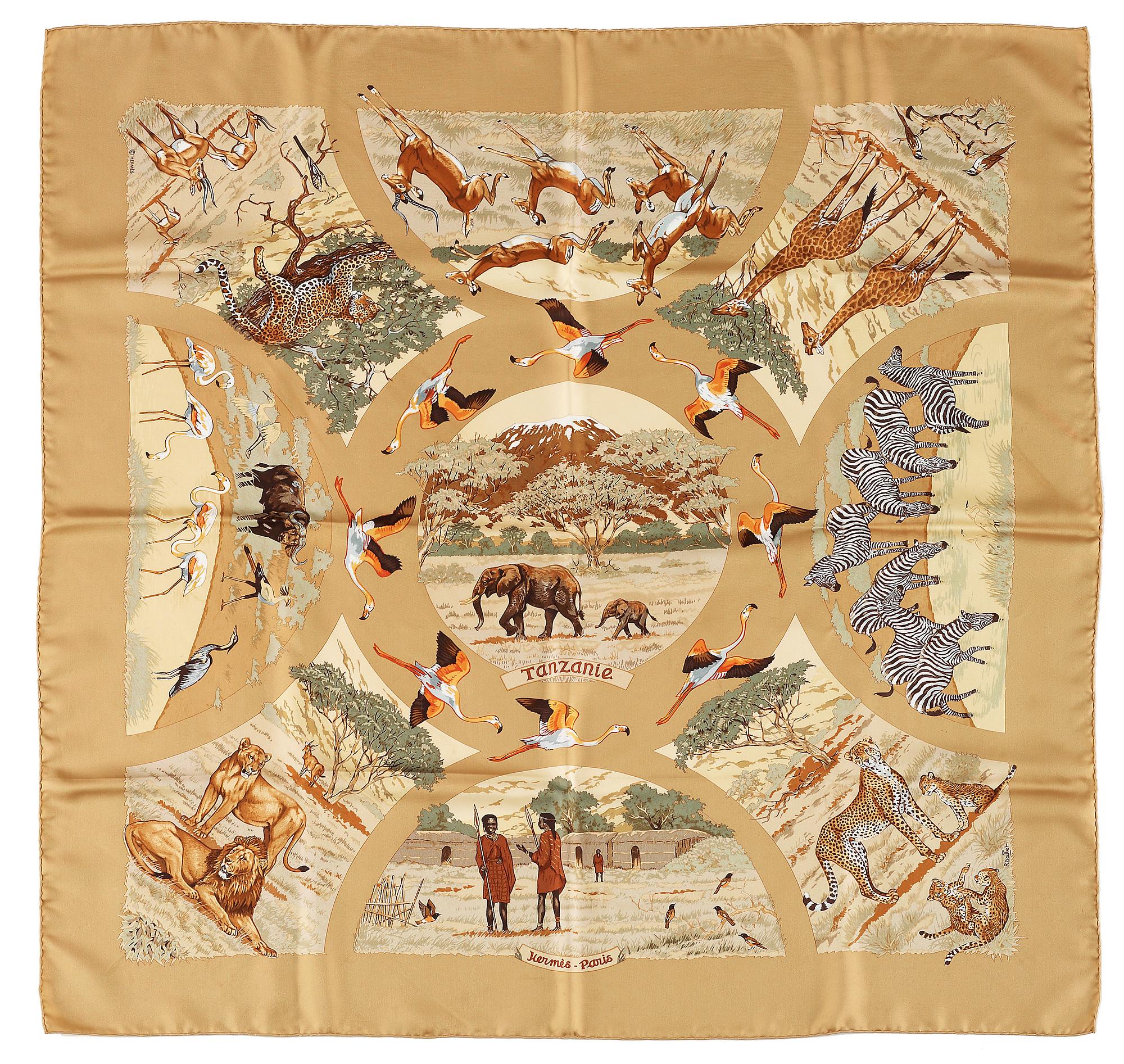 A silk scarf "Tanzanie" by Hermès.