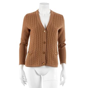 380. CÉLINE, a beige wool cardigan. French size 40.