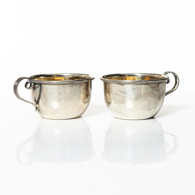 Punch cups, 6 pcs, silver, CG Hallberg, Stockholm 1917.