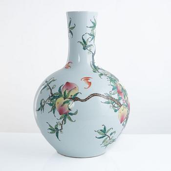 A large famille rose peach vase, China, 20th Century.