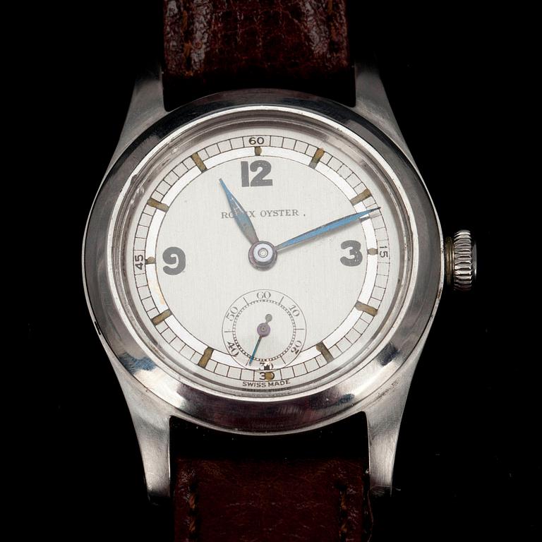 ARMBANDSUR, unisex. Rolex Oyster stål 1940-tal. Diameter 30 mm.