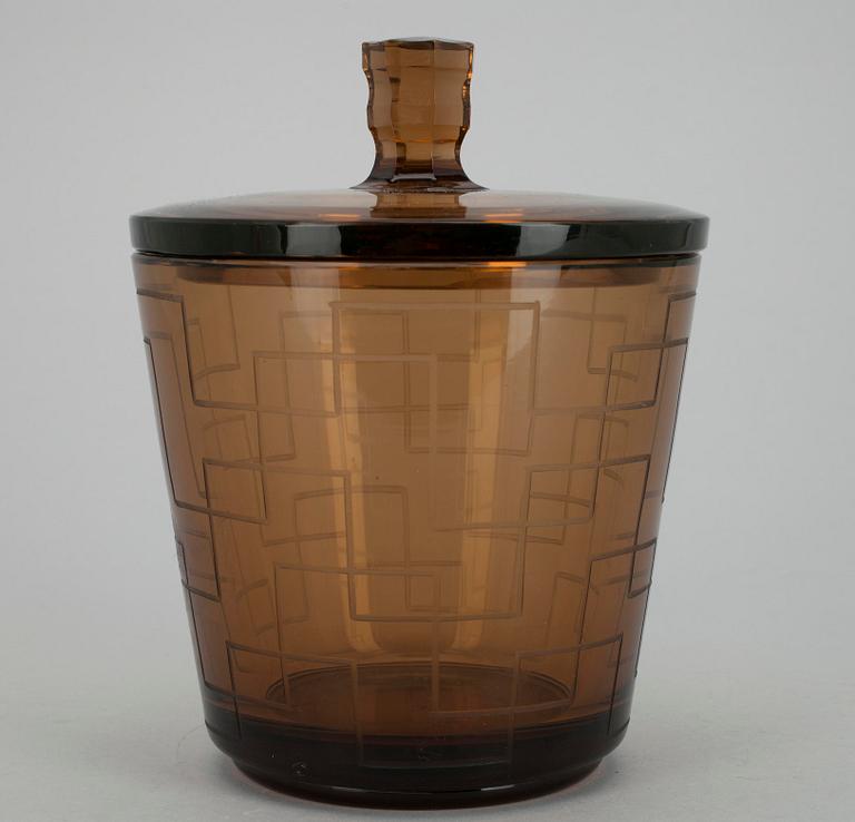 SKÅL samt LOCK, glas, möjligen Göran Hongell, 1930/1940-tal.