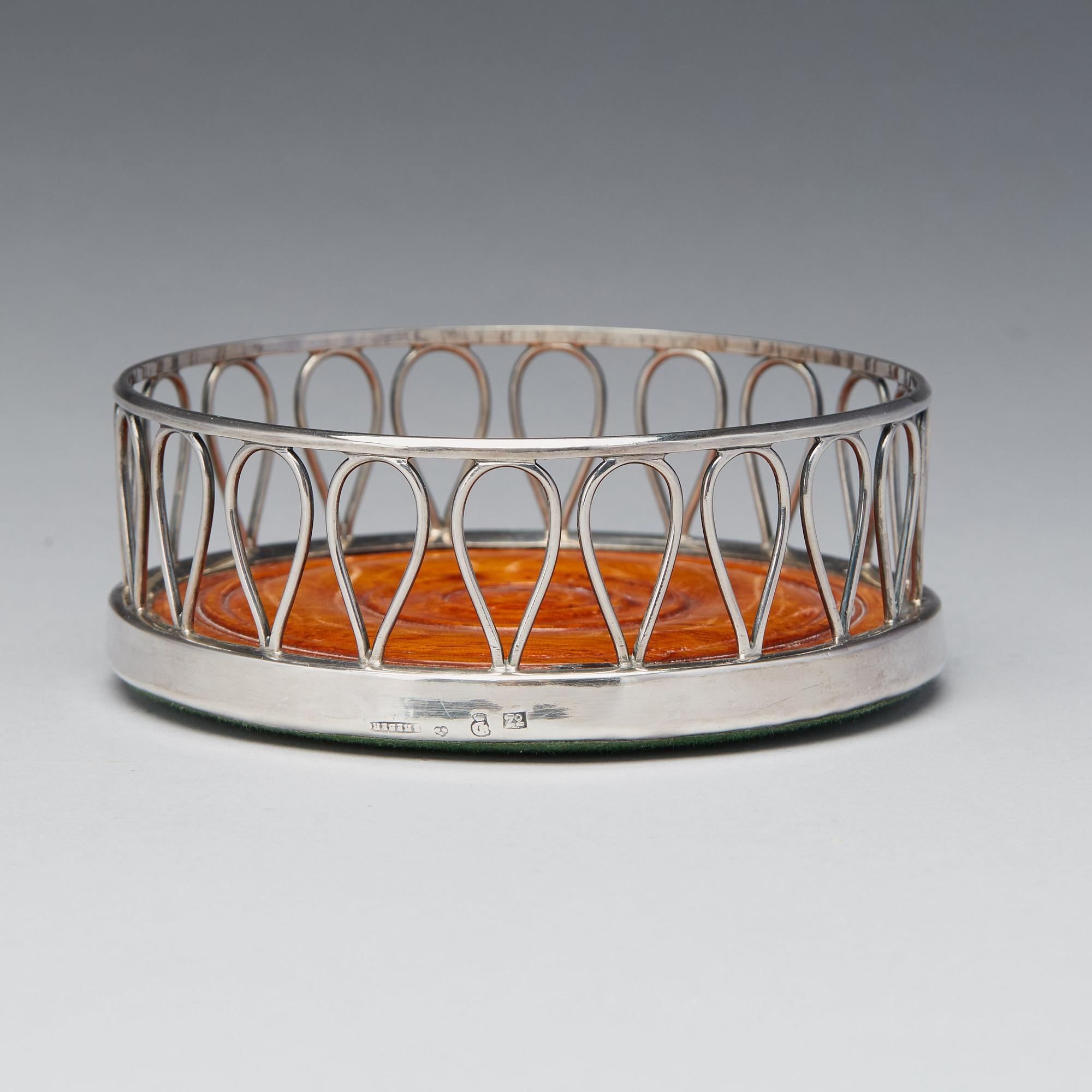 Adolf Fredrik Ekeberg, coaster, silver, Göteborg 1806. Empire.