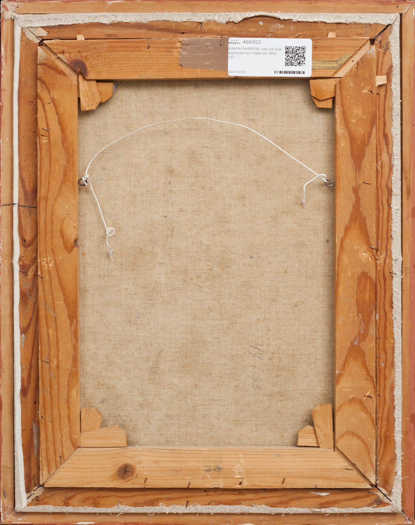 KARIN PARROW, olja på duk, signerad och daterad 1952.