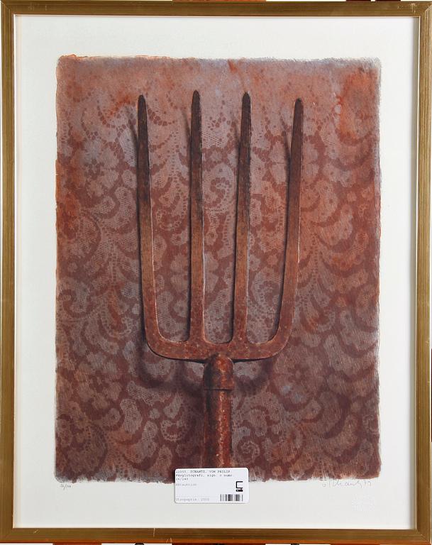 SCHANTZ, VON PHILIP. Färglitografi, sign. o numr. 26/140.