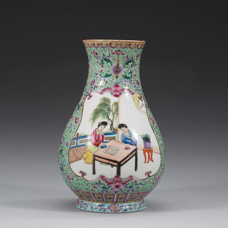 A famille rose vase, 20th Century, with seal mark in red.