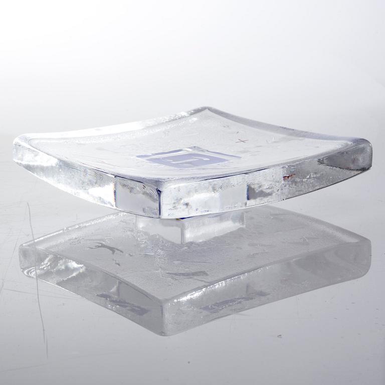 A signed Bertil Vallien glass object for Kosta Boda.