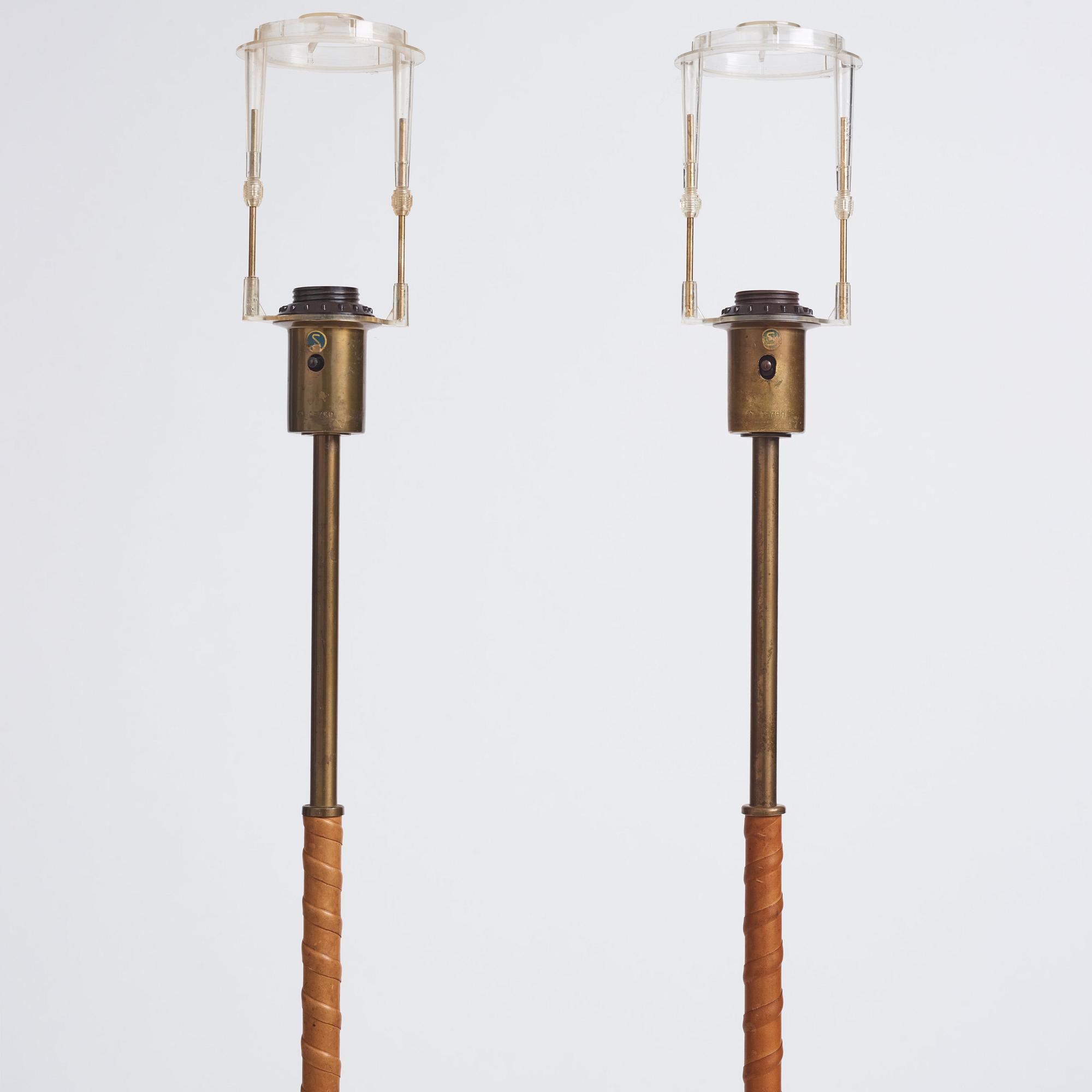 Harald Notini, possibly, a pair of floor lamps model "15750", Arvid Böhlmarks Lampfabrik, Stockholm 1950s-60s.