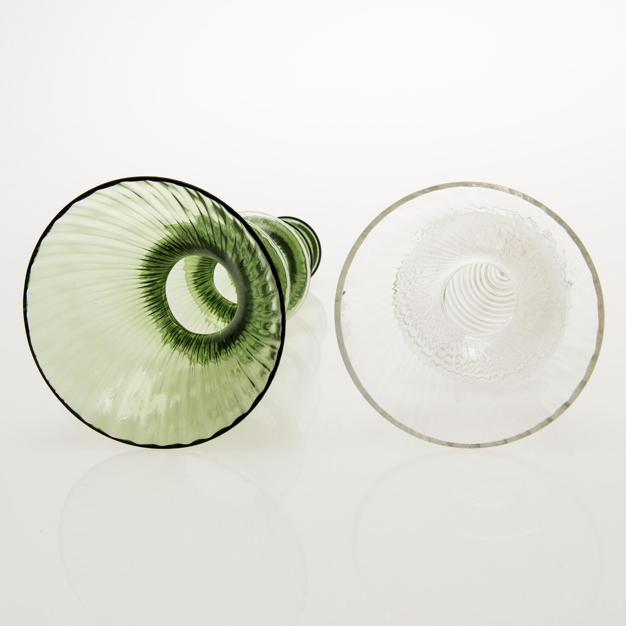 NANNY STILL Two Neptuna Glass Sculptures by Riihimäen Lasi Oy 1965-1966.